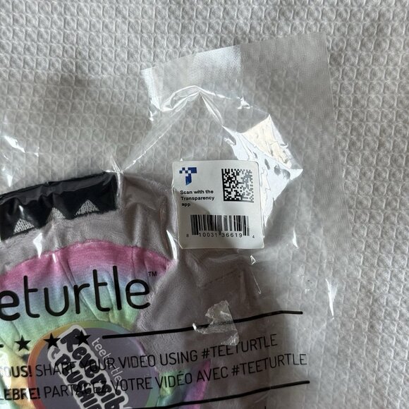 New TeeTurtle Reversible Happy Pink and Mad Gray Rainbow Soft Plush Toy - Picture 3 of 6